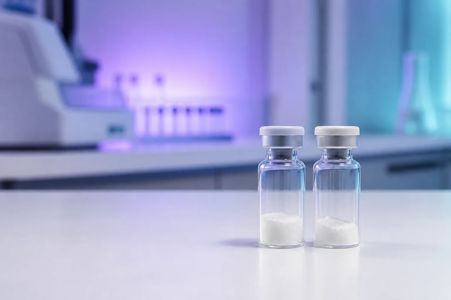 Research vials in a controlled laboratory